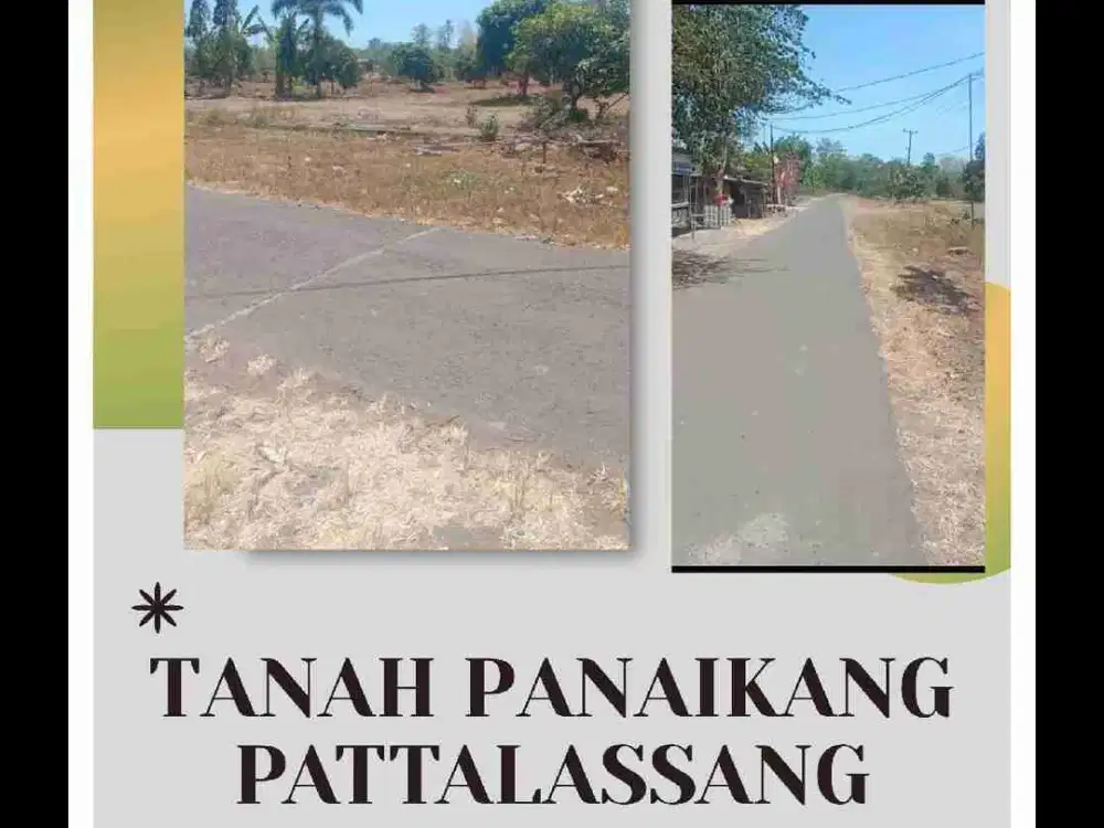 Tanah 4,7 Hektar tanah Panaikang Pattalassang 
47.626 Meter
Cocok untuk perumahan
Rp. 200 RB Permeter