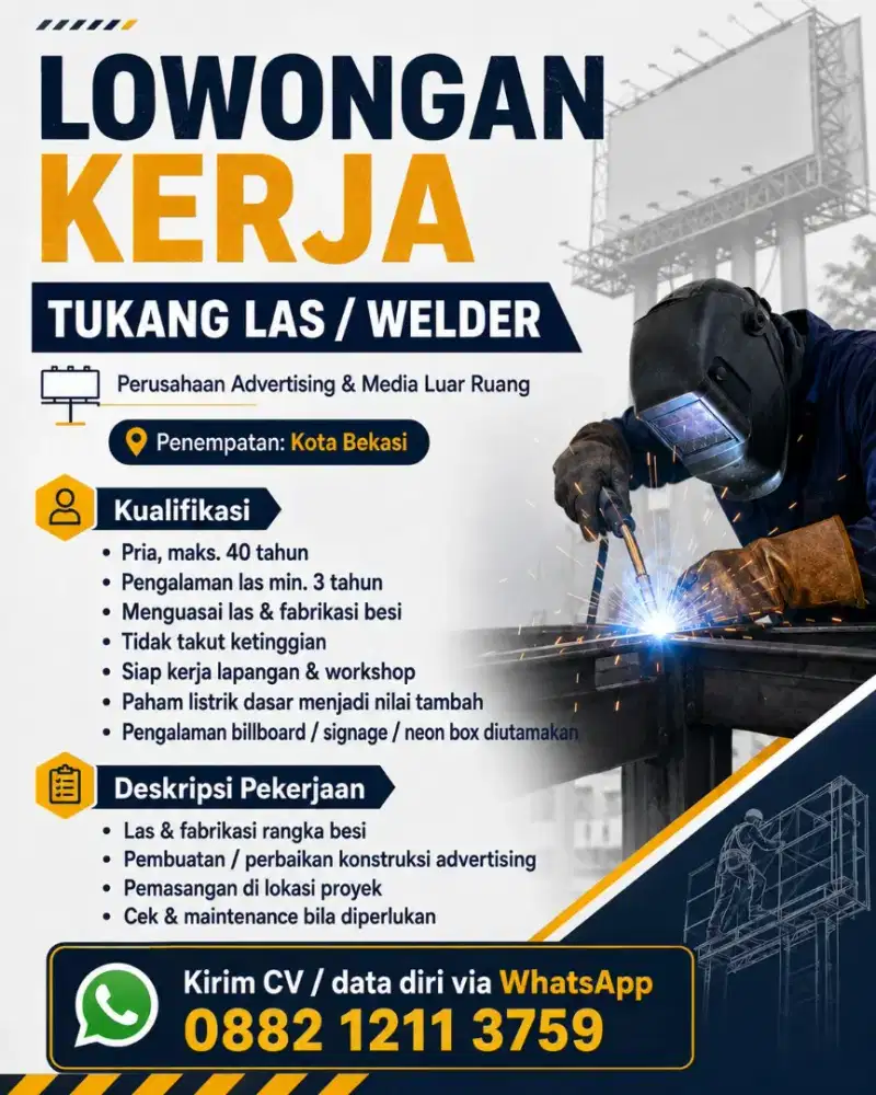 Lowongan Tukang Las Reklame