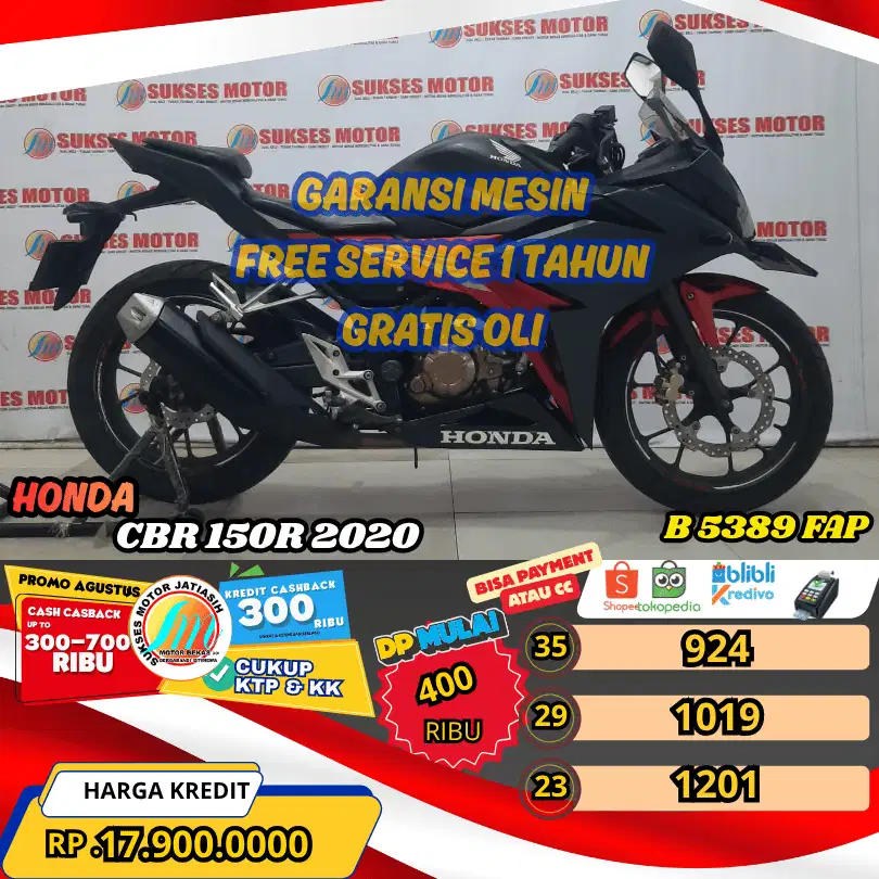 CBR 150R 2020 BISA PAKAIPAYMENT SPYLATER KREDIVO & CC (SUKSESMOTOR)