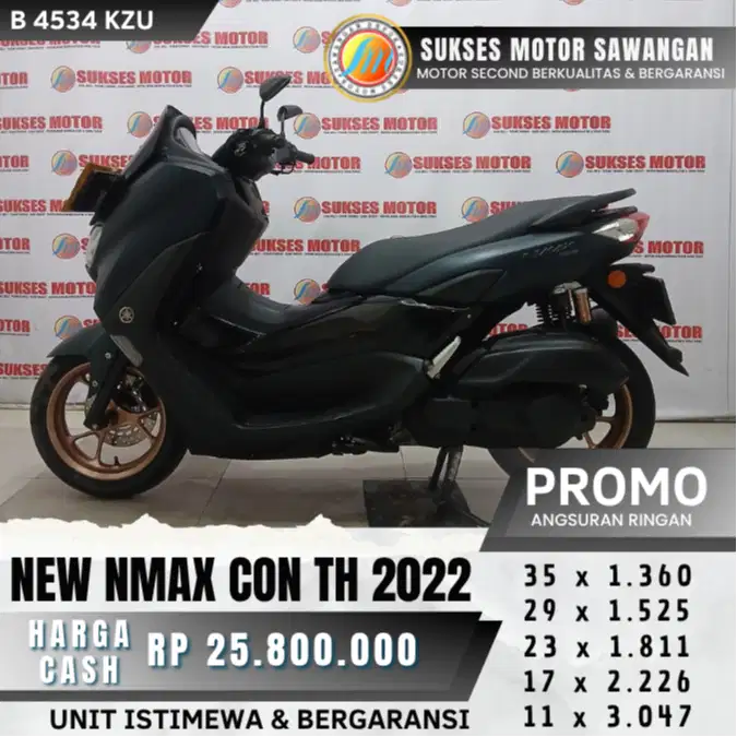 YAMAHA NEW NMAX CON TH 2022 HIJAU MULUS BISA CASH KREDIT BERGARANSI