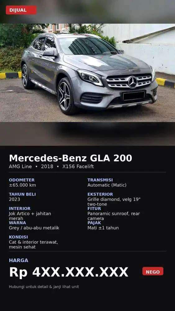 Mercedes-Benz GLA 200 AMG Line 2018 (X156 Facelift) - Grey Metallic