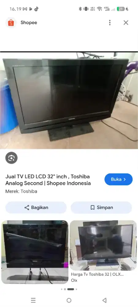 Tv toshiba second jual murah