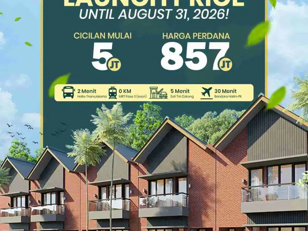 Jual Rumah Baru Lauching Satu lantai dan Dua lantai Di Cakung Jakart Timur