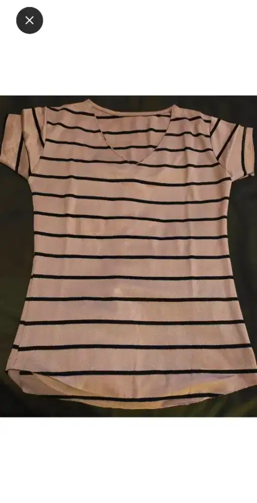 Kaos coklat susu garis