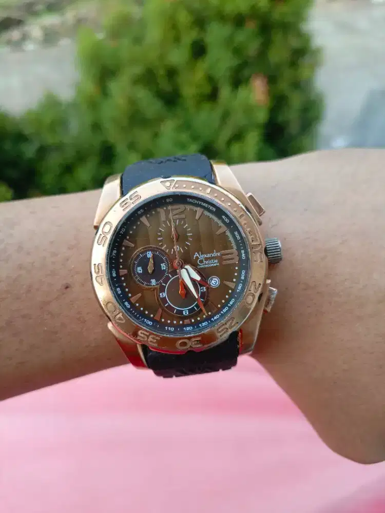 Jual jam tangan original alexandre christie chronograph