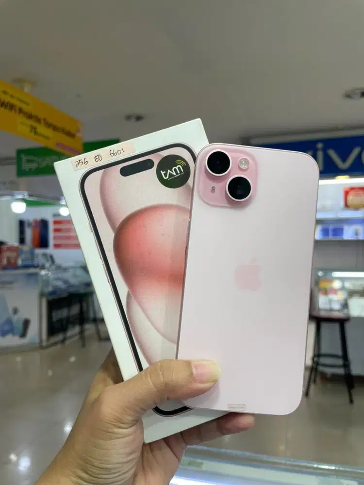 Iphone 15 Basic 256gb Pink Resmi iBox Lengkap Mulus Like New