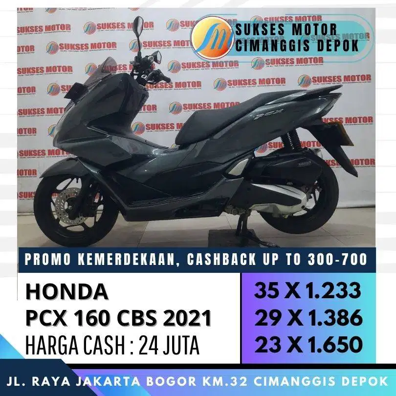 HONDA PCX 160 CBS 2021 CASH KREDIT PROMO CASHBACK 300 UNIT MULUS