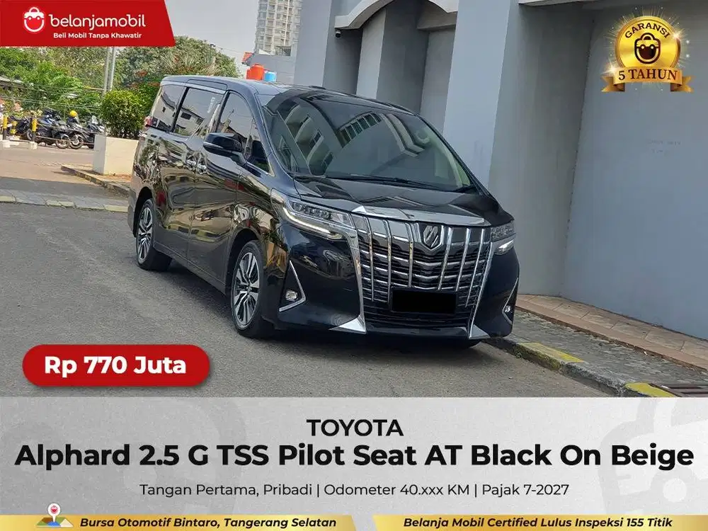 [ GARANSI 5TH ] Toyota Alphard 2.5 G TSS Pilot Seat AT 2023/2024