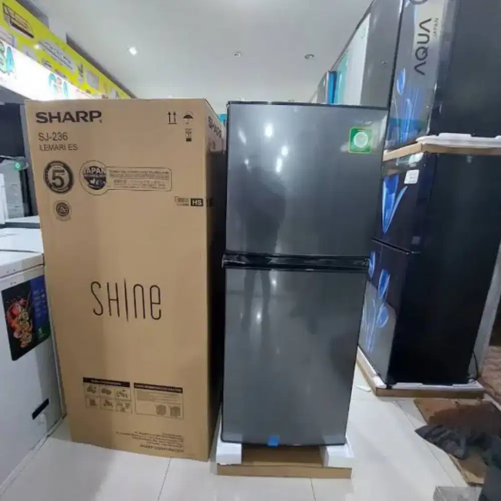 Bisa Cicilan.Sharp Kulkas 2 Pintu SJ-236MN-HS Kapasitas 205L ~Low Watt