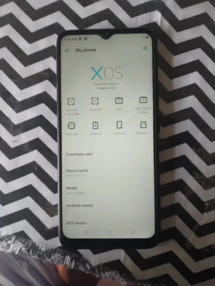 HP INFINIX HOT 12i RAM 4+1/64 BATANGAN