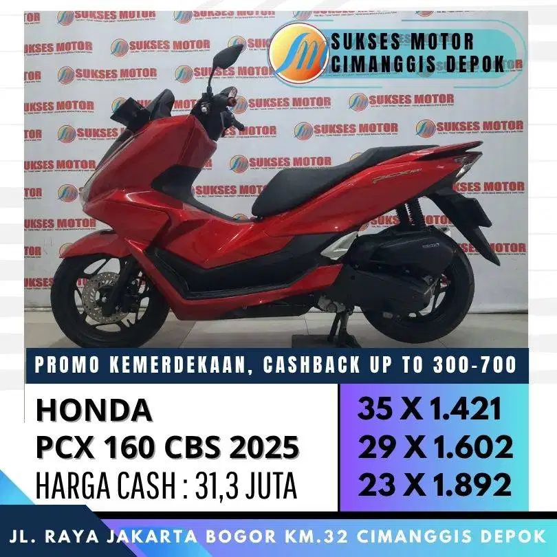 HONDA NEW PCX 160 CBS 2025 CASH KREDIT PROMO CASHBACK 300 UNIT MULUS