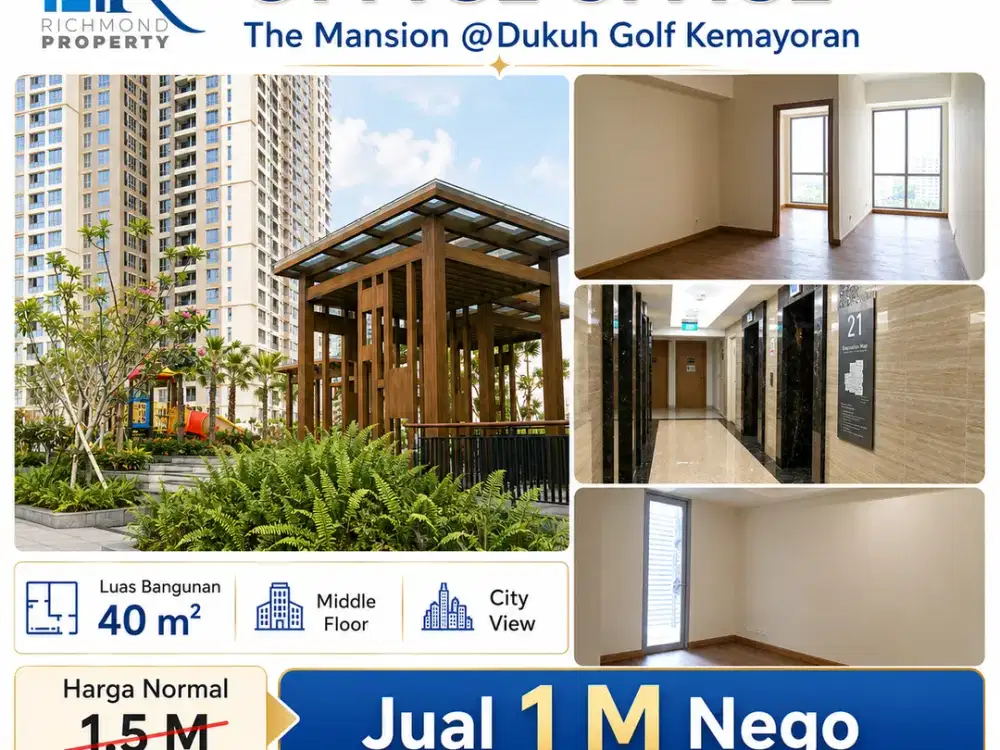 Dijual Office The Mansion Tower Fontana Kemayoran B1 — Harga Cuma 1M, Nego!