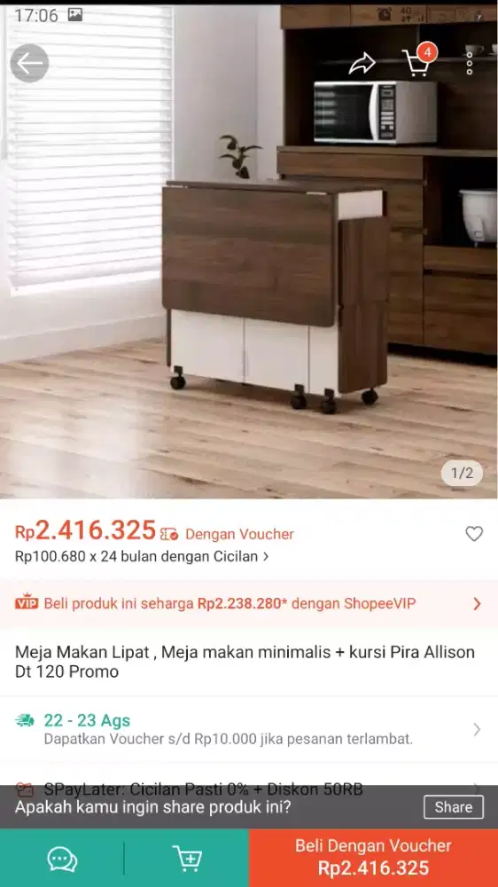 Di jual aja meja makan lipat Pira