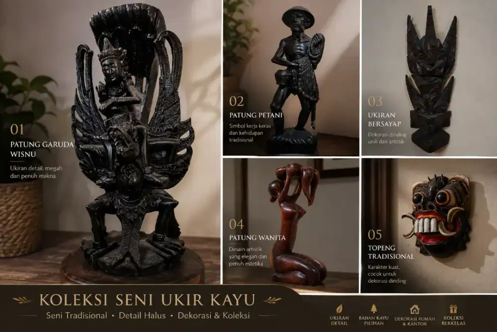 Jual patung ukir kayu kondisi masih sangat baik