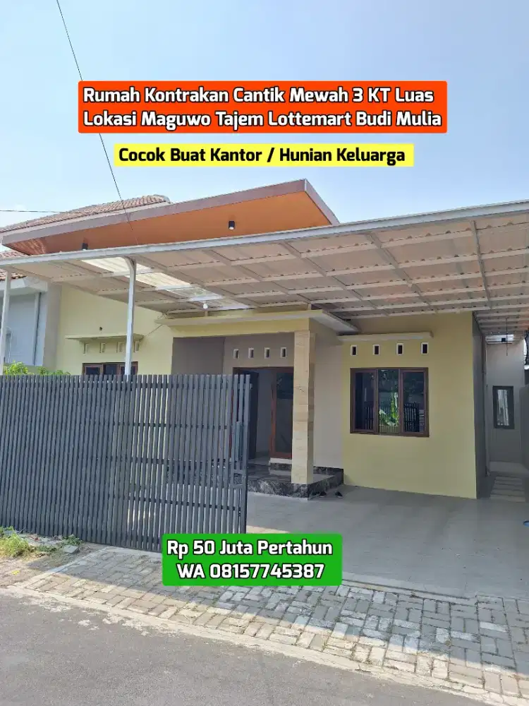 RUMAH CANTIK DISEWAKAN MAGUWO LOTTEMART TAJEM STADION UPN AMIKOM