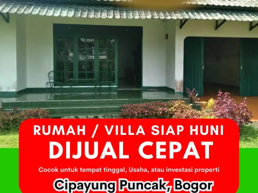 DIJUAL RUMAH / VILLA SIAP HUNI – Cipayung Puncak, Bogor