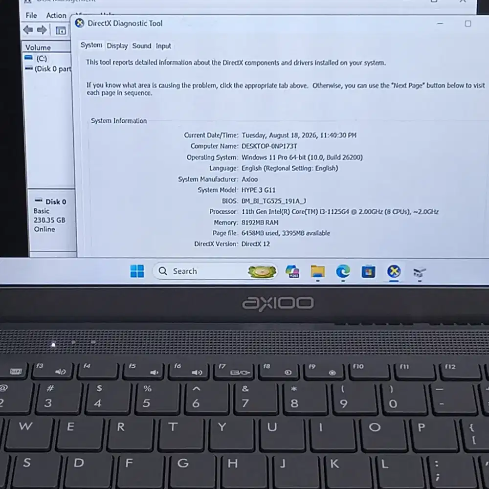 Laptop Axioo Hype 3 i3 Gen11 8/256