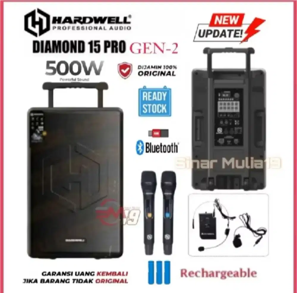 Speaker portable 15 inch hardwell diamond 15 pro