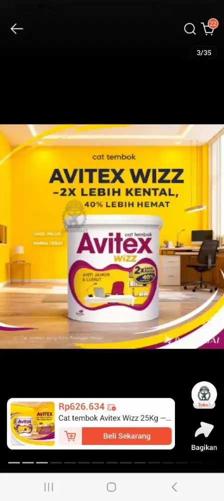 Jual cat tembok warna putih  Merk AVITEX