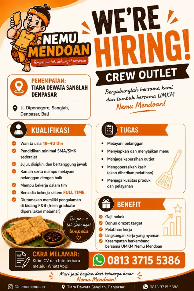 Lowongan Kerja Stand mendoan sanglah