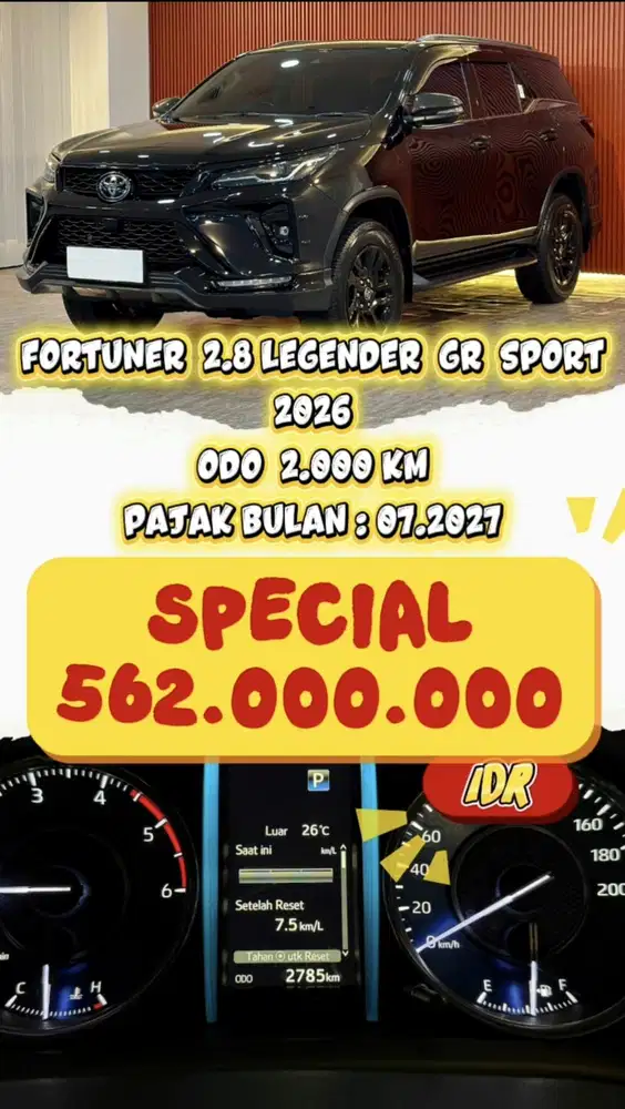 [ ODO 2.000 KM ] FORTUNER 2.8 LEGENDER GR SPORT TSS AT 2026