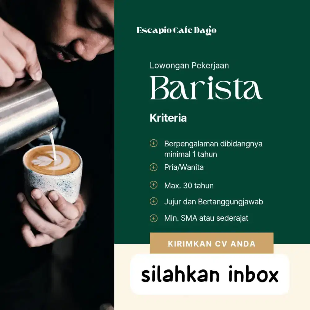 Loker Barista, Kasir, Server