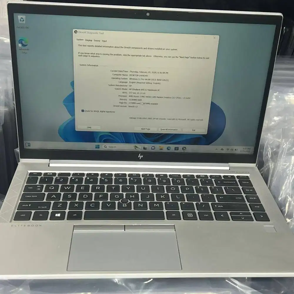 Hp Elitebook 845 G7 Ryzen 5pro 4650U 16/256GB *VR