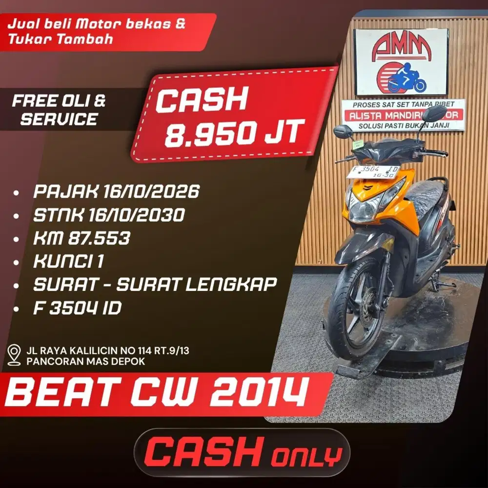 BEAT CW 2014 PAJAK HIDUP CASH ONLY ALISTA