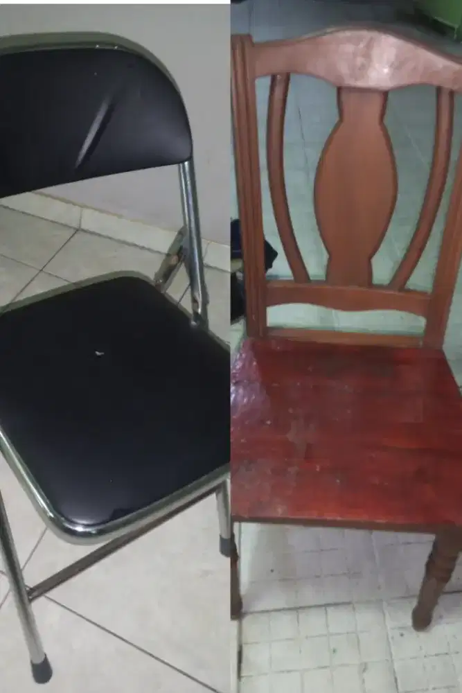 Bangku lipat chitose + bangku kayu 2brg Rp.150rb