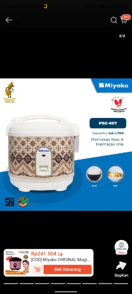 Miyako Magic Com Penanak Nasi