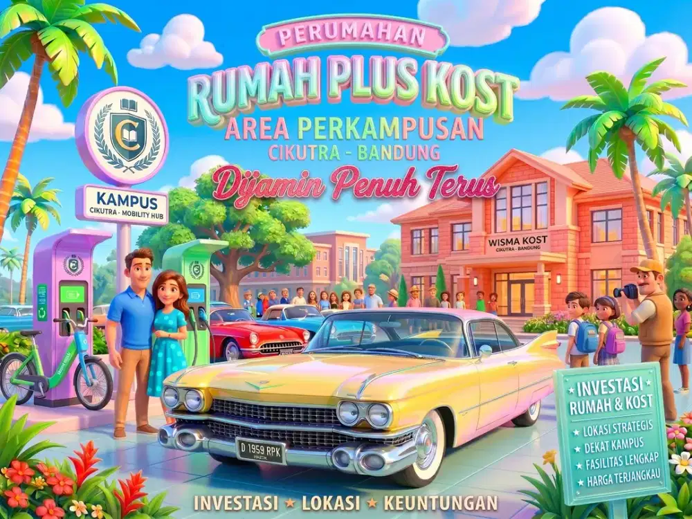 JUAL RUMAH + KOST DI CIKUTRA, JL. PAHLAWAN, SUCI, BANDUNG KOTA.