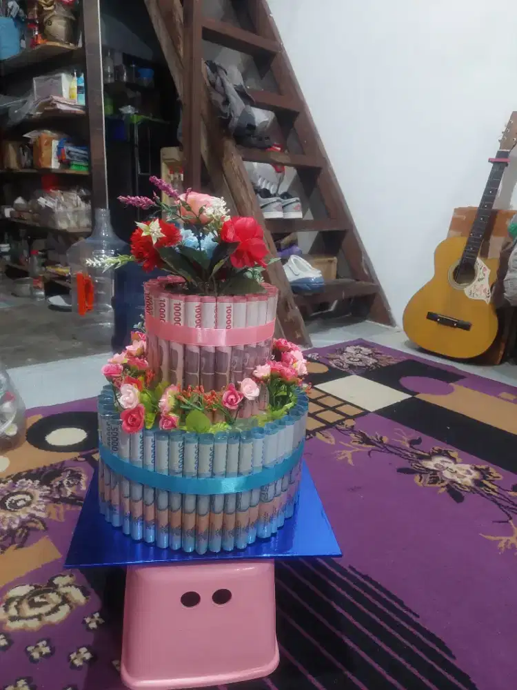 Kue cake 2 tingkat isi 5jete asli