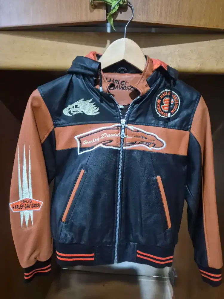 Jaket kulit Harley Davidson anak original