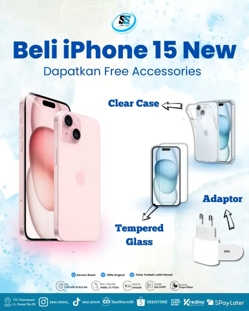 Iphone 15 128gb new resmi ibox indonesia !!