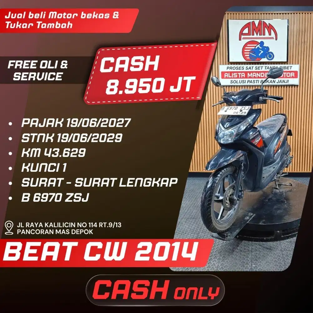 BEAT CW 2014 PAJAK HIDUP CASH ONLY ALISTA