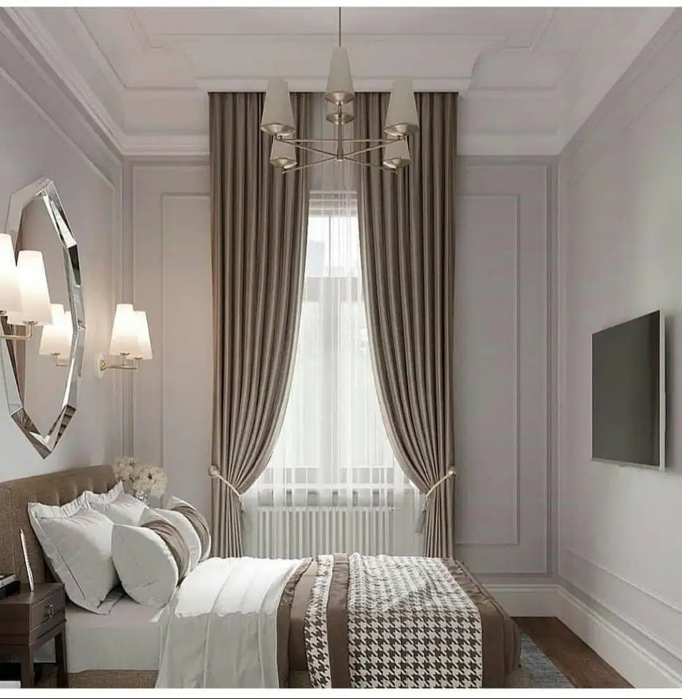 Gorden Vertikal/Vertical Blinds Roll/Roller Krey Wallpaper Dinding 3D