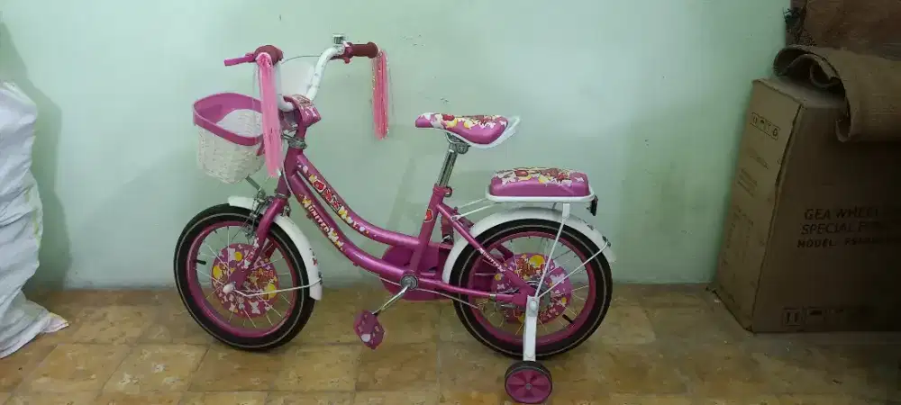 Sepeda anak wanita UNITED Pom Pom Pink 12 inch