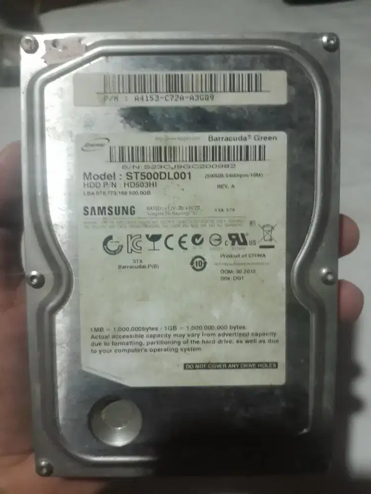 Jual hardisk tipe samsung, 500 Gb