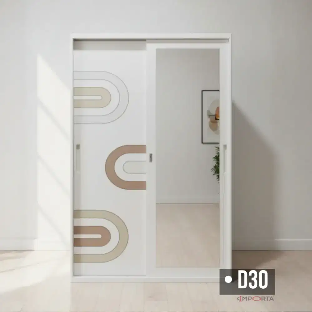 Lemari Pakaian Besi Pintu Sliding 2 Pintu Importa OKELO D30