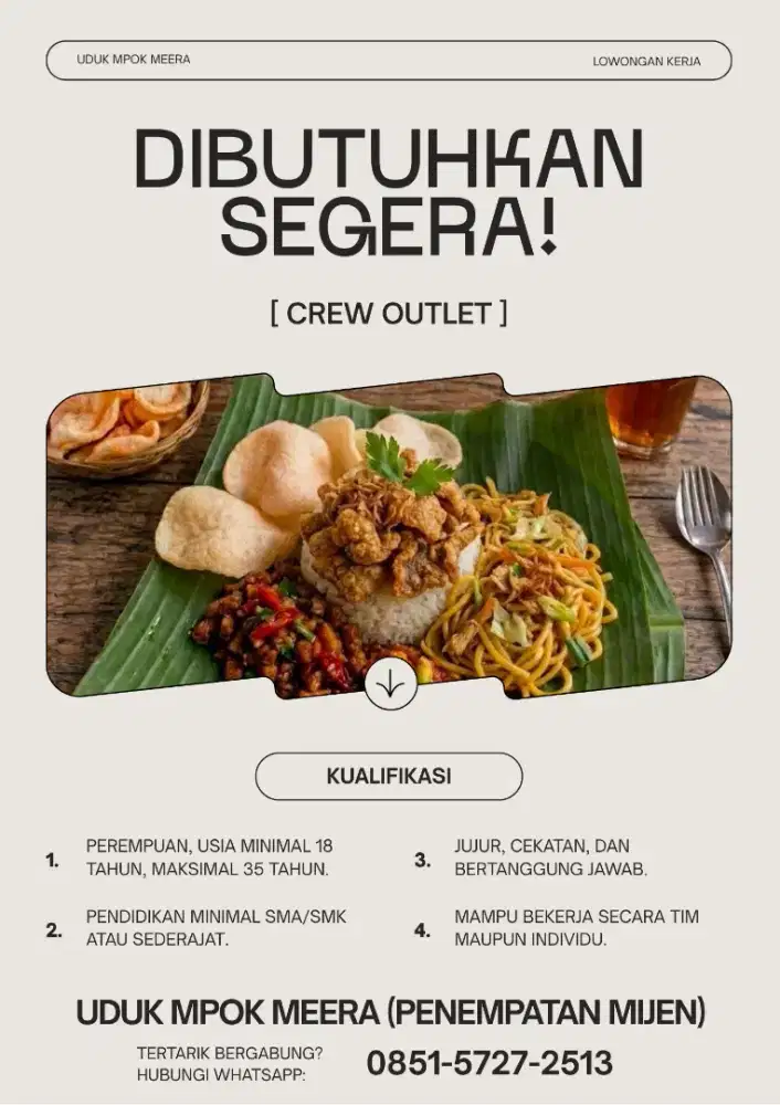Lowongan Kerja Crew Outlet