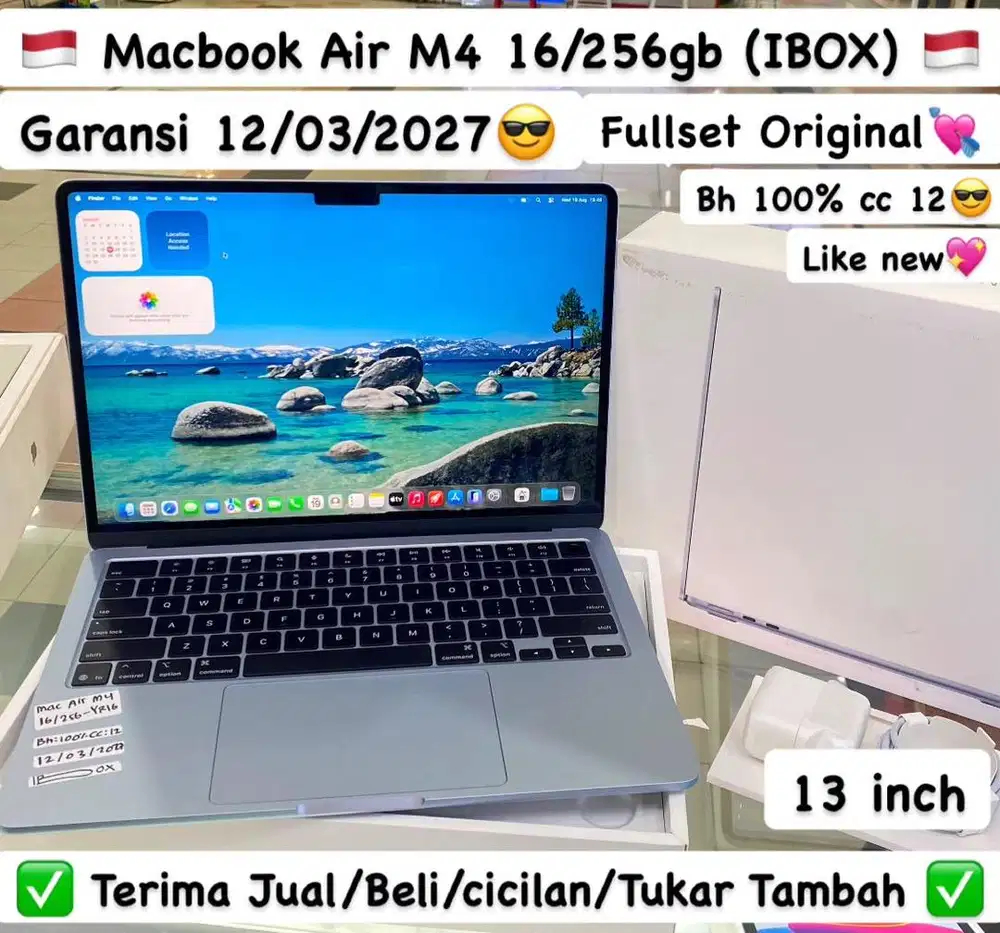 Macbook air m4 16/256gb bh 100% garansi on ibox