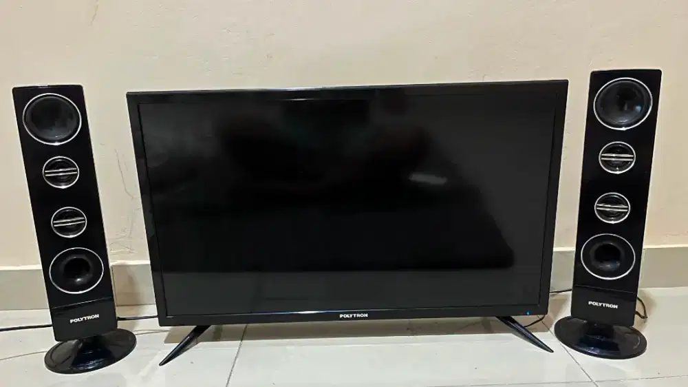 TV Polytron 32 Inch Plus Speaker Tower Ada Minus