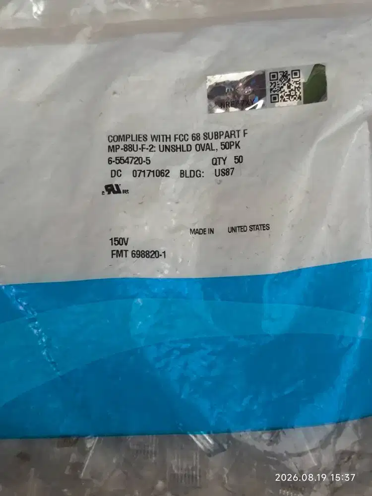 Commscope Konektor Cat 5e AMP RJ45 MP-88U-F-2 UNSHLD OVAL 6-554720-5