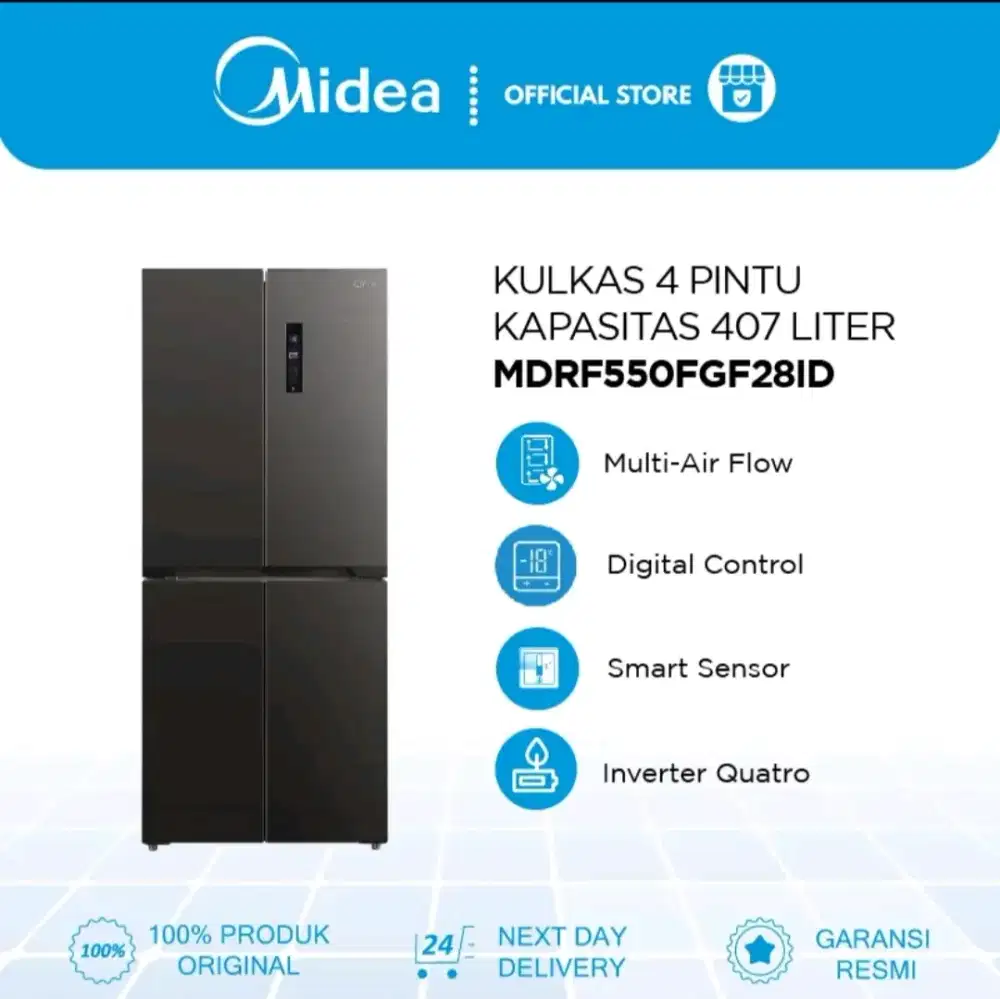 MIDEA KULKAS MULTIDOOR 4 PINTU MDRF550FGF28ID