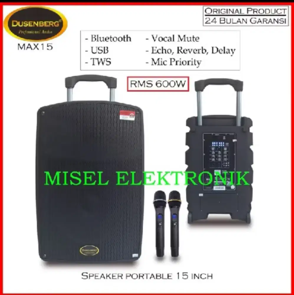 Speaker portable 15 inch dusenberg maxx 15 bluetooth 600Wwtt