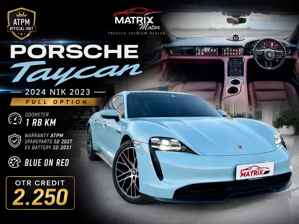 2023 PORSCHE TAYCAN FULL OPTION ATPM [1 RB KM] SUPER LOW KM ANTIK!