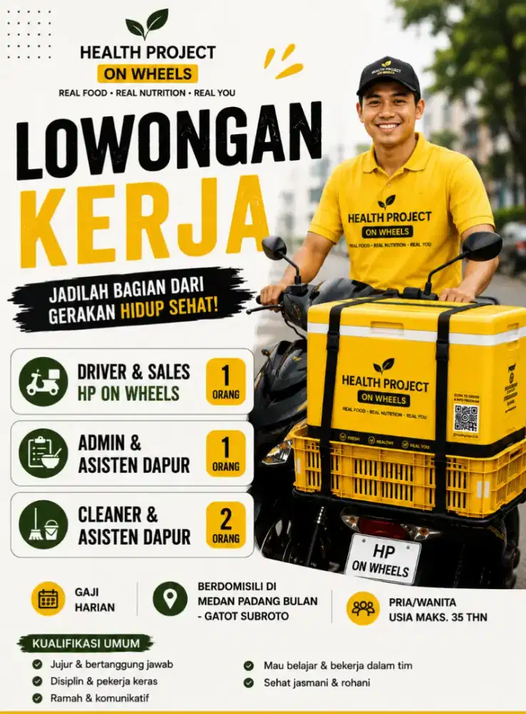 Kurir, sales, dapur, Cleaner