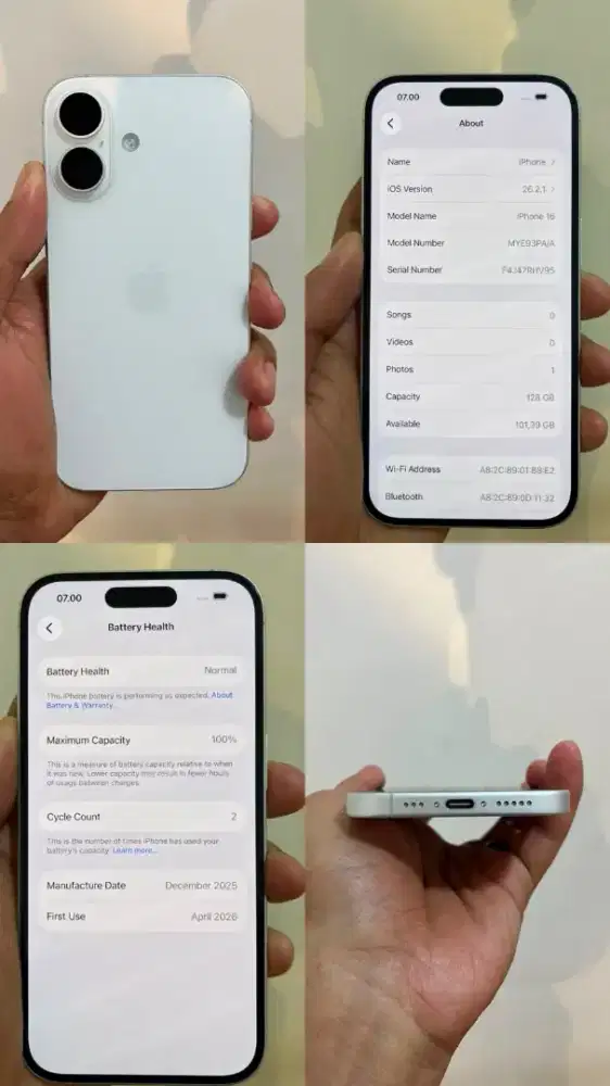 iPhone 16 128 white