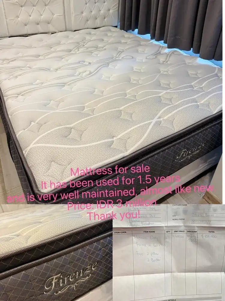Mattress for sale,used for 1.5 year,and in 95% like-new condition