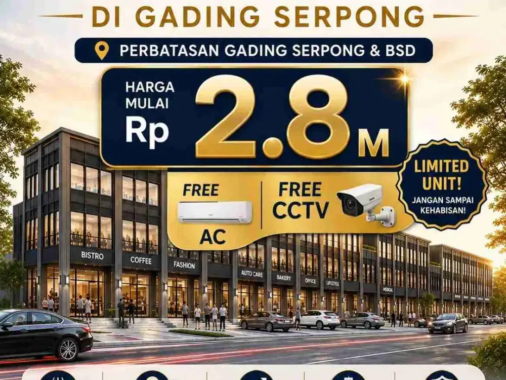 Ruko 2 Miliaran di Jalan Boulevard Gading Serpong - BSD